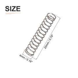 DTGN 0.4x4x20mm(DxODxL) Compression Spring - 10Pack - Good for Machinery - Spring Steel Extension Spring - Gray