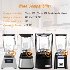 EastFune 90oz WildSide+ Jar for Blendtec, replace 570 575 625 650 725 759 800 825 885 etc, wide compatible with Classic/Designer/Professional/Commercial Series Container Pitcher Cup