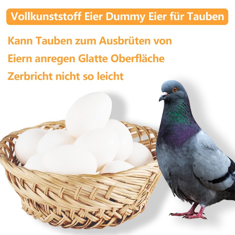 aleawol Pack of 50 Fake Pigeon Eggs, Solid Plastic Pigeon
