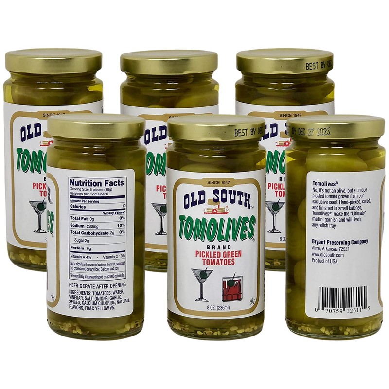 Old South Tomolives Pickled Green Tomatoes 8oz (6 Pack) Bundled