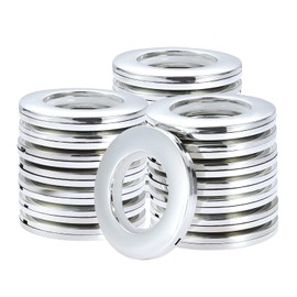 Kinsinder Pack of 32 Curtain Eyelet Rings, Eyelets for Curtains, Silver Curtain Rings, 40 mm Inner Diameter Curtains Eyelets for Window Curtain, Shower Curtain, Home Accessories Decoration (Light