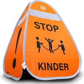 AGR Living® Achtung Kinder Stand/Warning Cube 65 x 45 x 45 cm for Maximum Safety Warning Children's Sign for Immediate Detection and Warning
