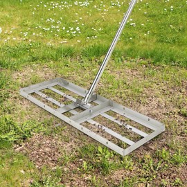 Lawn Leveling Rake, Lawn Leveler 36"×10" Ground Plat ewith 72'' Handle, Stainless Steel Heavy Duty Rake, 180° Flaxible Rotate, Topdressing Spreader Tool for Backyard, Garden, Golf Couse, Farm, Pasture