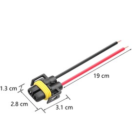 GINTOOYUN H8 H11 Car Light Wire Socket Connector 2 PCS Pigtail Socket Wiring Harness Female Connector Adapter for Headlights Fog Lights (2 PCS Female)