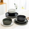 AmorArc Ceramic Dinnerware Sets, Wavy Rim Stoneware Plates and Bowls
