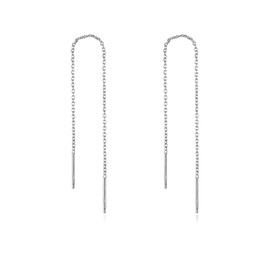 YFN Threader Earrings Made of Chains Elegant Filigree in 925 Sterling Silver Long Earrings, 2, Sterling Silver, No gemstone