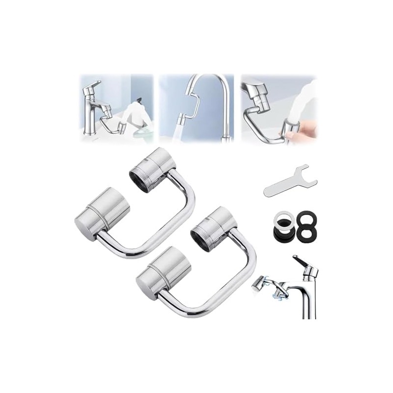 Faucet Extender, 1440° Rotatable Faucet Aerator Extension, U Shaped Faucet
