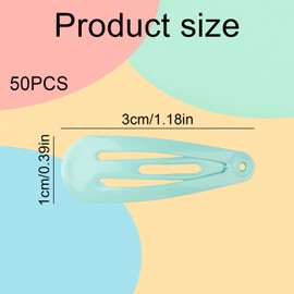 Bojueshaw 50pcs Mini Snap Hair Clips,3cm Macaron Color Metal Hairpins,Cute Hairs Accessories for Baby Girls & Fine Hair