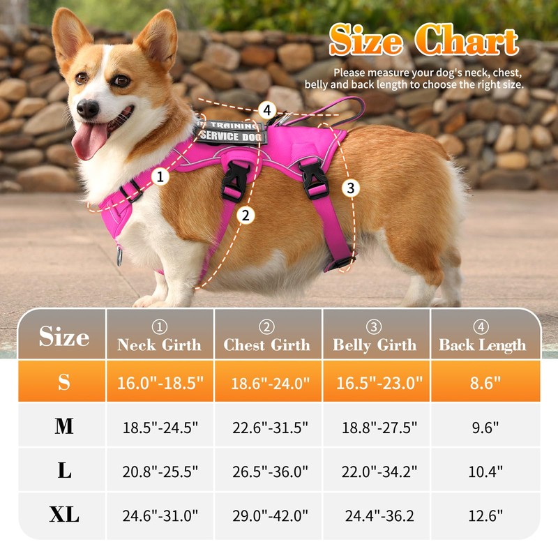 VOOPET Escape Proof Dog Harness, Soft Padded Full Body Pet