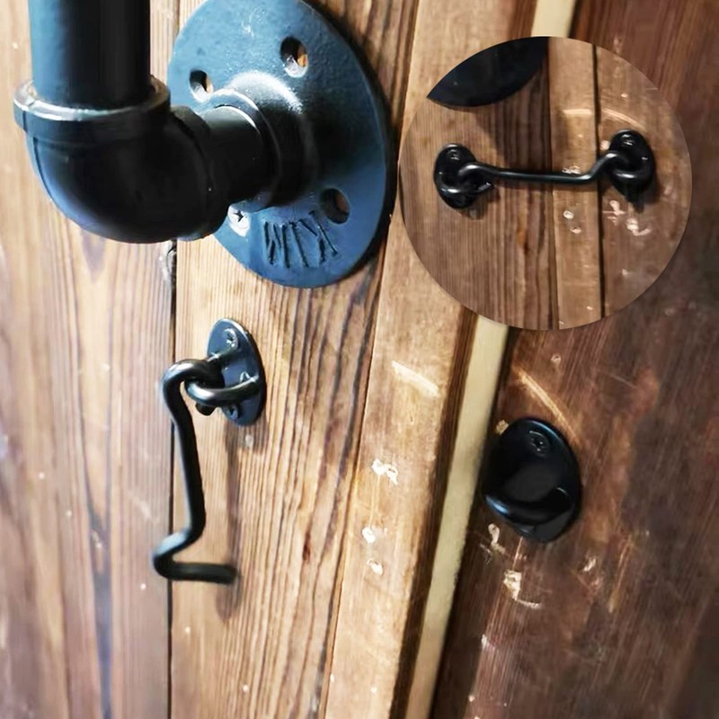 2PCS Hook and Eye Latch Barn Door Latch, Heavy Duty