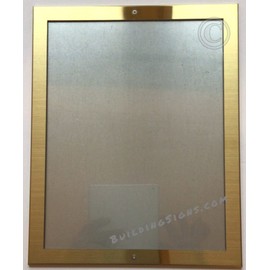 BUILDINGSIGNS.COM Elevator certificate frame 8.5x11 (Lockable !!!, Brushed Gold Stainless Steel - brass, Heavy Duty-commercial use)