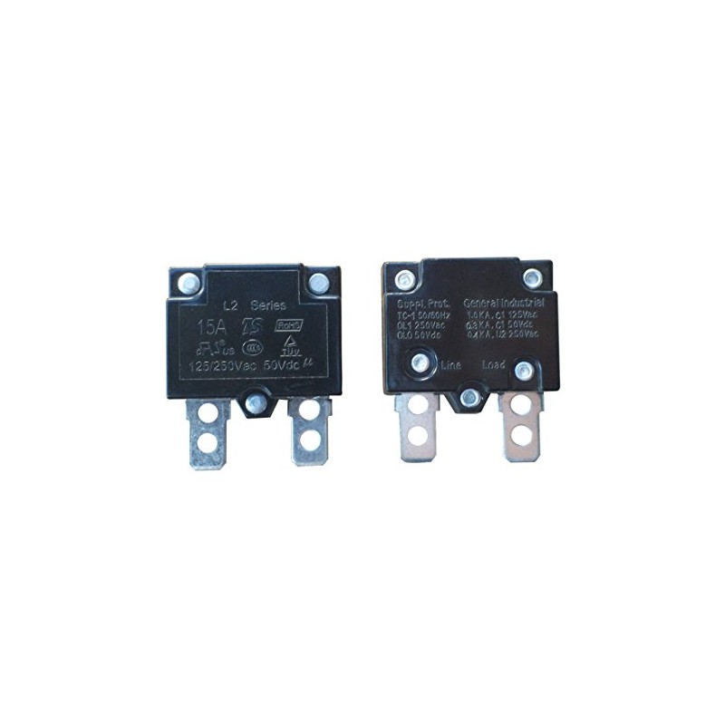 WELLYE 2Pcs 15A 125/250Vac 50Vdc Automatic Reset Relay Fuse Therma