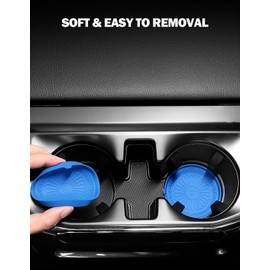 JOYTUTUS Car Cup Holder Coaster, 2.67 inch Universal Car Cup Holder Insert with Crystal Rhinestone, 2 Pcs Anti Slip Cup Holder Coasters for Car, Car Accessories for Women (Black with Diamond)