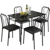 VECELO 5 Pieces Table Sets,43.3" Dining Table&Chairs for 4,Industrial Counter
