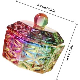 ULTECHNOVO Plato Dappen Profesional para Uñas con Tapa, Vaso de Cristal Acrílico 2 Piezas, Accesorio de Manicura para Líquido Monómero, Herramienta para Limpieza y Decoración en Salón de