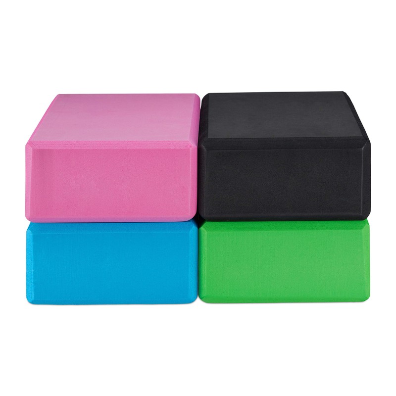 Relaxdays 2 x Yoga Block Set, Yoga Blocks for Yoga