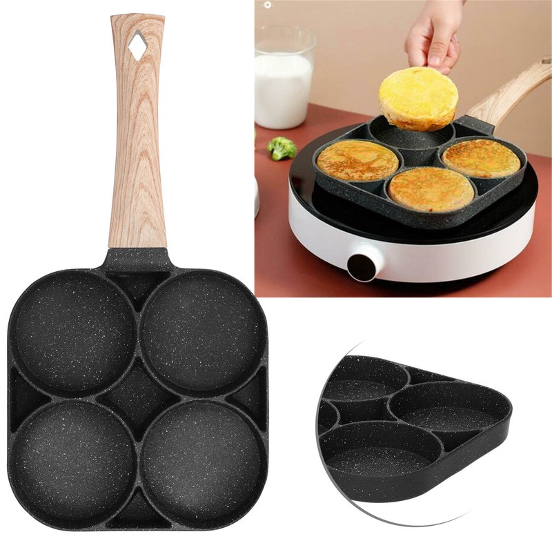 4Hole Frying Pot NonStick Egg Pancake Cooking Pan Cookware For