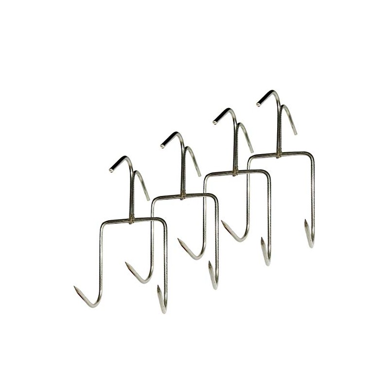 TIHOOD 4Pack Smoker Hooks - Stainless Steel Bacon Hanger, Roast