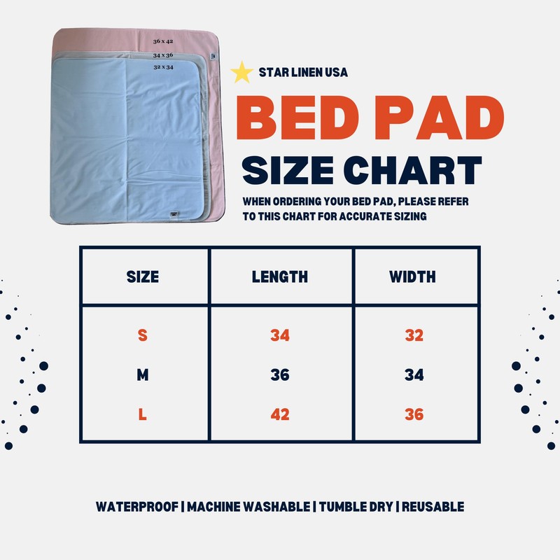 Bed Pad Washable Incontinence Underpad - Heavy Duty, Absorbent Stain