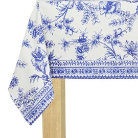 Coterie Blue Toile Paper Tablecloth | Rectangle Tablecloth/Table Cover for Bridal and Baby Shower, Tea Party, Garden Party, Birthday Party | 8.5' by 4.5' Table Cloth Rectangle Table