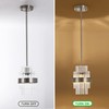 IkirourI Pendant Light Fixtures, 7inch Modern Glass Pendant Lighting, Brushed