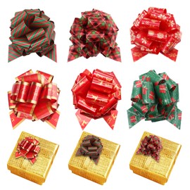 Derbway Christmas Bows Pack of 12 5 Inch Gift Bows Decorative Ribbons Basket Bouquet Florists