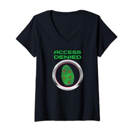 Womens Cyber Security - Access Denied V-Neck T-Shirt