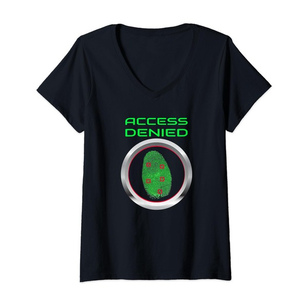 Womens Cyber Security - Access Denied V-Neck T-Shirt