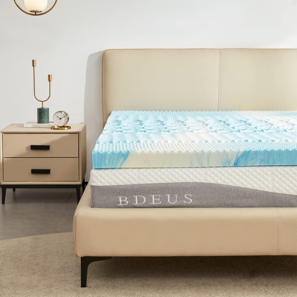 SINWEEK 3 Inch Mattress Topper 5-Zone Memory Foam Mattress Topper