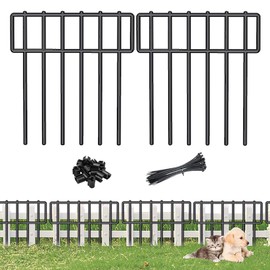 Voittozege 10 Pack Animal Barrier Fence, No Dig Fencing 10.8ft(L) × 12in(H) Rustproof Metal Small Garden Fence Border Metal Fence Panels Garden Fence Border for Dogs Rabbits, Outdoor Landscaped Yard