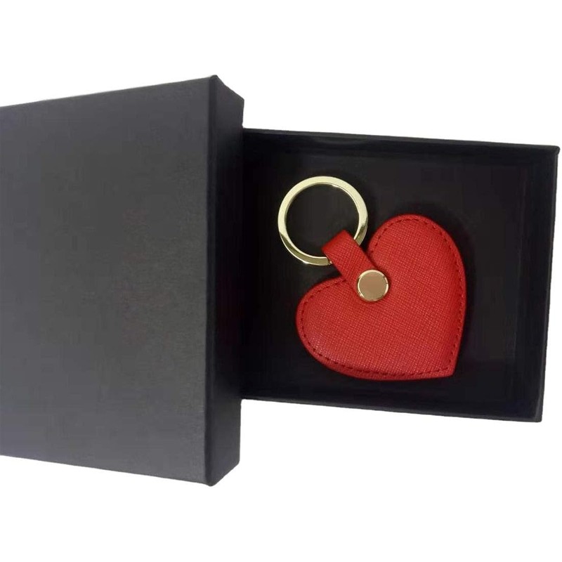 Cute Leather Keychain Heart Shape Leather Key Ring Car Key