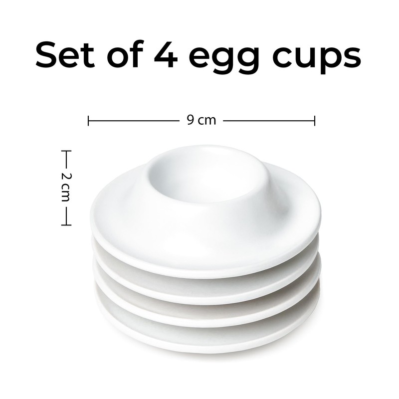 MIAMIO – Egg Cups 4-Piece Ceramic Set, Stoneware Egg Cups