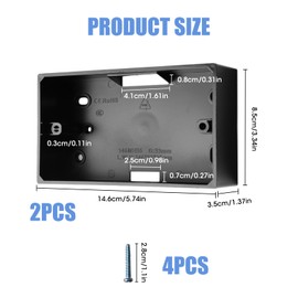 2 Gang Surface Mount Back Box Pattress White 2Pcs, White Pattress Box, 146 x 86 x 35mm Durable Electrical & Network Faceplate Mounting Solution