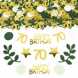 ParPix Pack of 100 Confetti 70th Birthday Decoration, Large 6 cm Confetti Decoration 70th Birthday Decoration, Confetti Table Decoration 70th Birthday Woman Man, Glitter Decoration 70th Birthday