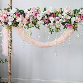 1m/3.28ft Wedding Arch Flowers, Party Centerpieces Wedding Decor, Arch Draping Artificial Flower Arrangements Decorations for Reception,Welcome Sign, Ceremony Backdrop, Home Wall Decoration(B-Pink)