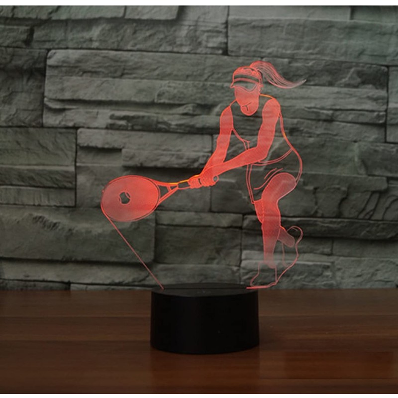 SUPERHONGJIHAO Night Light for Kids 3D Tennis Players Led Lamp