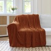 Aormenzy Dark Terracotta Knit Throw Blankets Cable Knit Decorative Throw