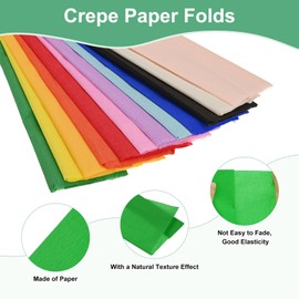 M METERXITY 10-Pack Crepe Paper, 3.3ft x 20 Inch /100 x 50cm Soft Wide Crepe Paper Streamer Sheet, Decorative Craft Streamer for DIY Craft/Flower Making/Decoration [Dark Green]