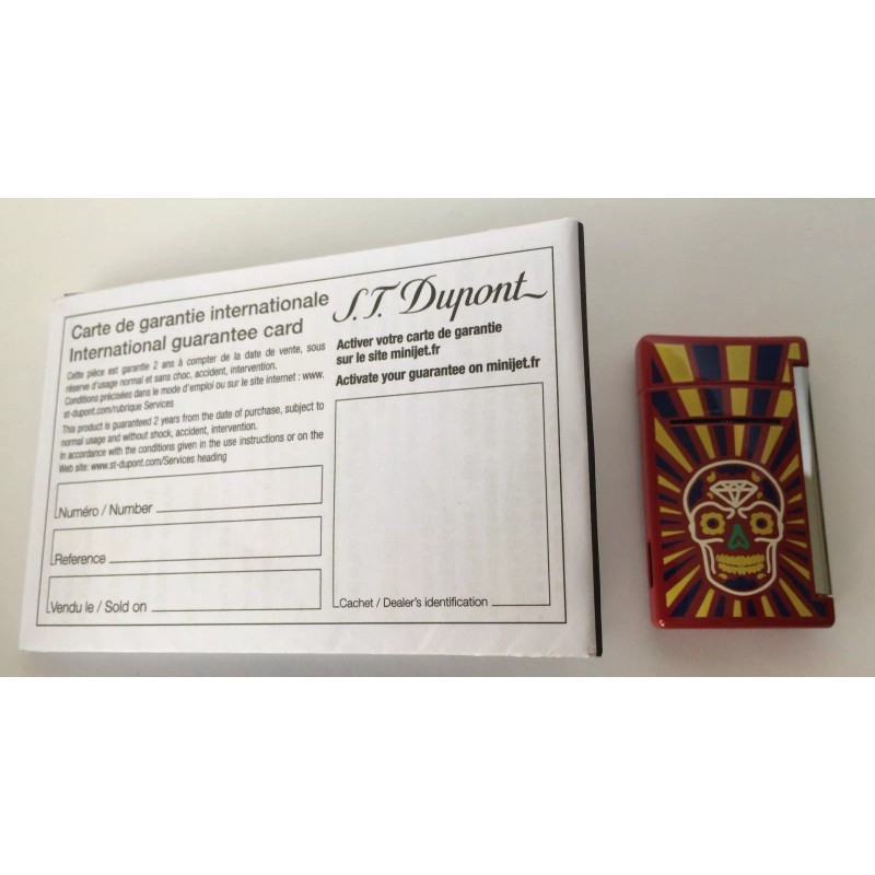 S.T. Dupont MiniJet Torch Lighter, Red Day Of The Dead,