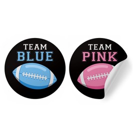 Football Gender Reveal Party, Team Pink or Team Blue Stickers - 40 Count, Kick Off Gender Reveal