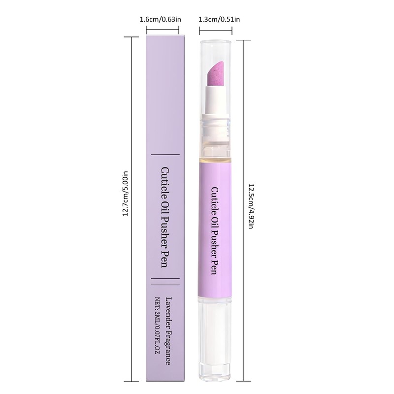 Cuticle Oil Pusher Pen, 2-in-1 Nail Cuticle Applicator, Moisturizing Formula