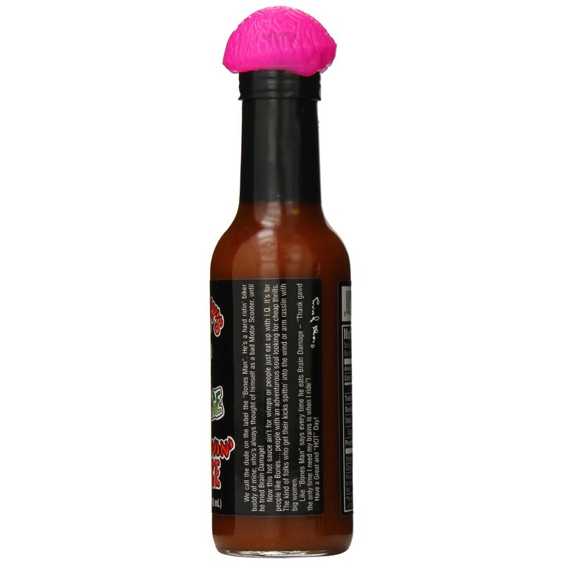 Crazy Jerry's Brain Damage Hot Sauce with Plastic Brain Topper,