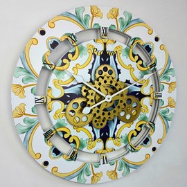 The Gears Clock 24 inches Round Italy Collection Wall Clock with Moving Gears Italy LINE (Praiano)