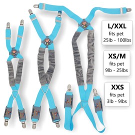 FunnyDogClothes Dog Suspenders for Pet Clothes Apparel Diapers Pants Skirt Belly Bands Small Medium and Large Dogs (L/XXL: 25lb - 100lb, Black)