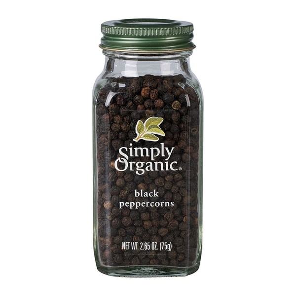 Simply Organic Black Peppercorns 75g