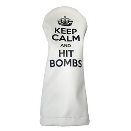 Keep Calm and Hit Bombs Sunfish Leather Driver Golf Headcover