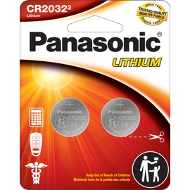 Panasonic CR2032 3.0 Volt Long Lasting Lithium Coin Cell Batteries in Child Resistant, Standards Based Packaging, 2-Battery Pack