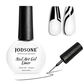 JODSONE 10ml Nail Art Gel Liner Black Gel Nail polish Need U V Lamp Cured with Thin Brush at Home Salon Design Gift for Girls