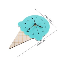 Hohopeti Cute Ice Cream Shaped Cartoon Wall Clock for Kids Silent Non-Ticking Clock Decorative Hanging Clock Room Wooden Clock Decorative Wall Clock