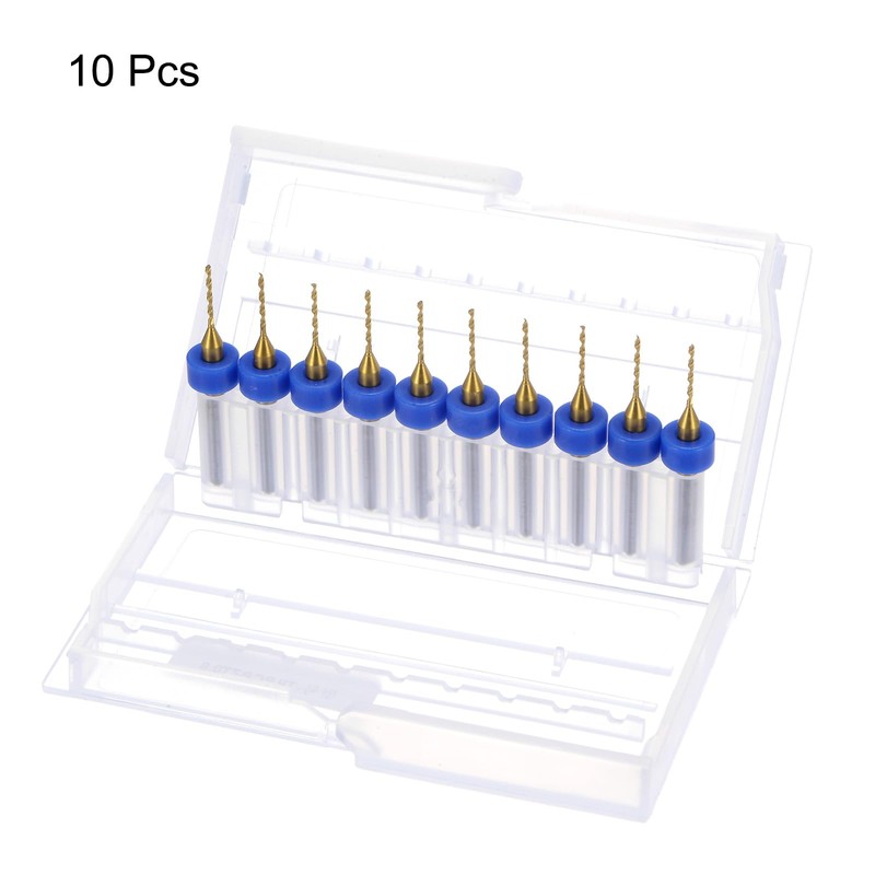 QUARKZMAN 10pcs PCB Drill Bits 1/8 Inch Shank 0.9mm Titanium